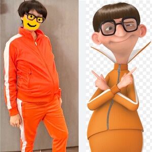Men's Orange Track Jacket- Vector costume Despicable me. Fits women’s small